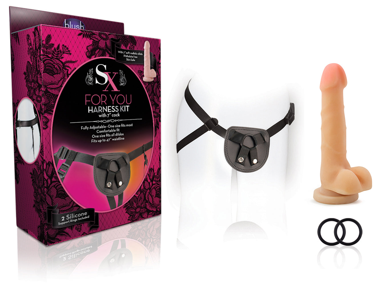 For You Harness Kit With Inch Cock Beige Harness
