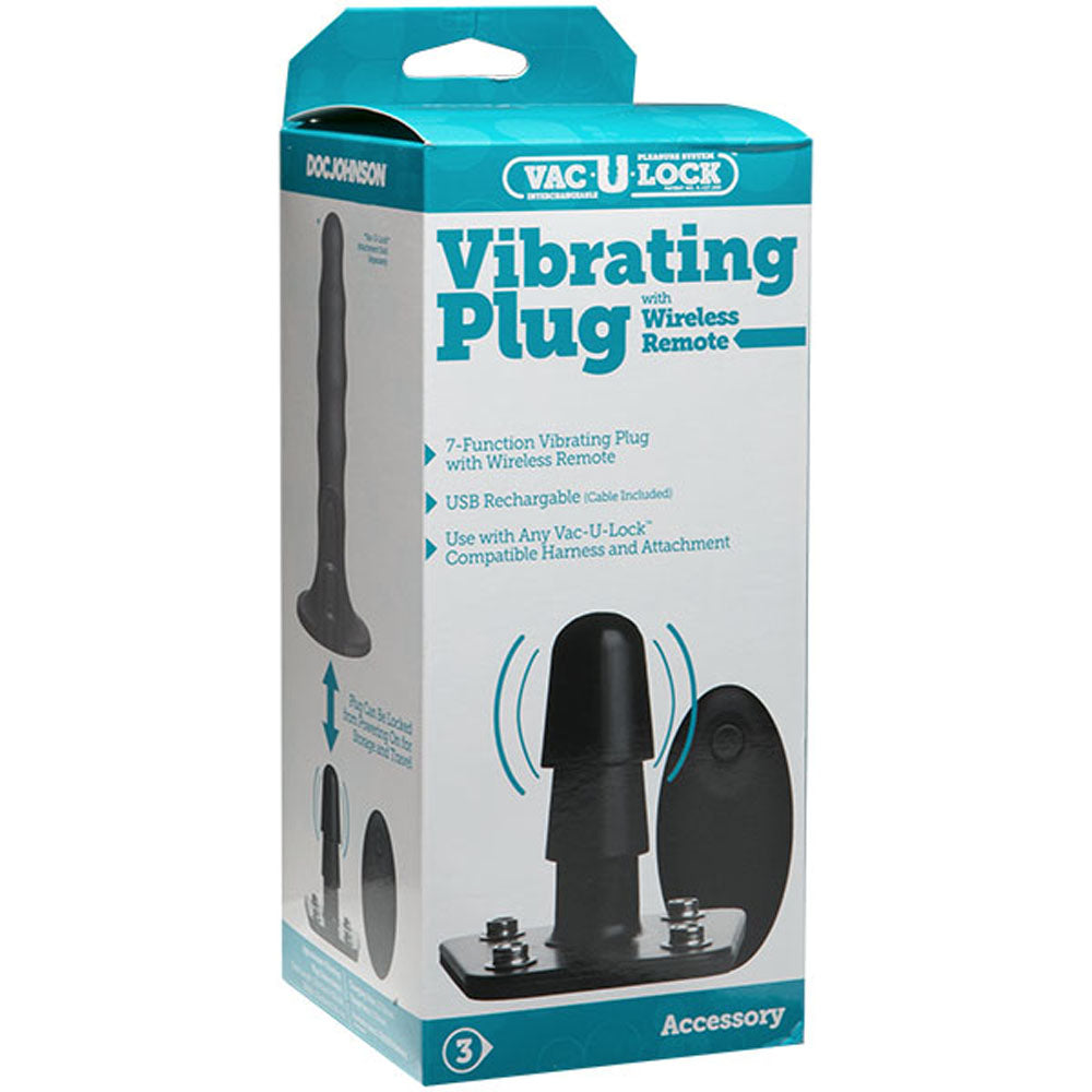 Vac U Lock Vibrating Plug With Snaps & Wireless Remote