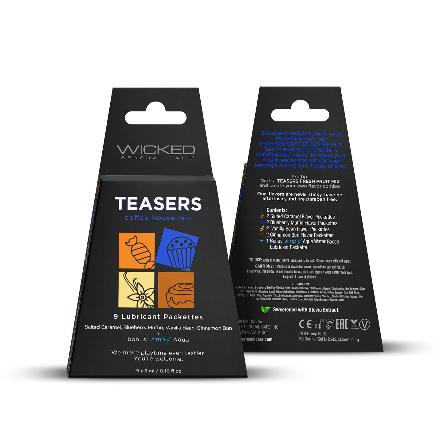 Teasers Coffee House Mix 9 Lubricant Packettes 2 Each