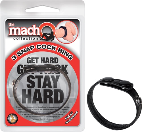 The Macho Collection 3 Snap Cock Ring