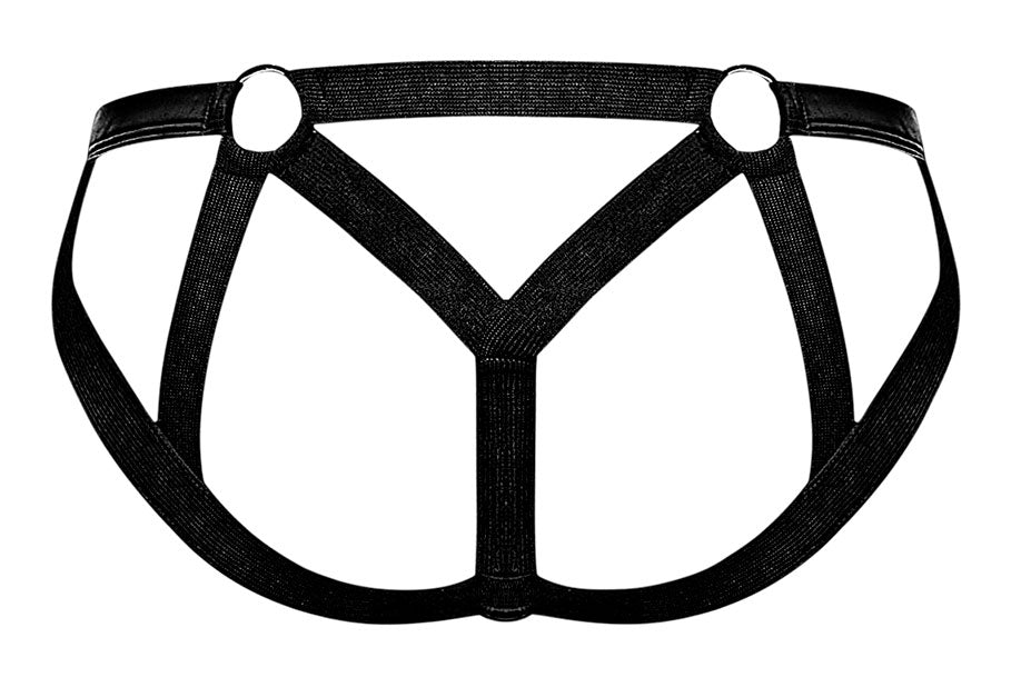 Cage Matte Strappy Ring Jock - L/ XL - Black