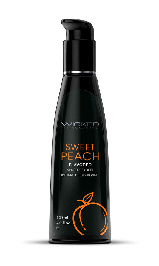 Aqua Sweet Peach Flavored Water Based Intimate Lubricant 4 Fl. Oz.