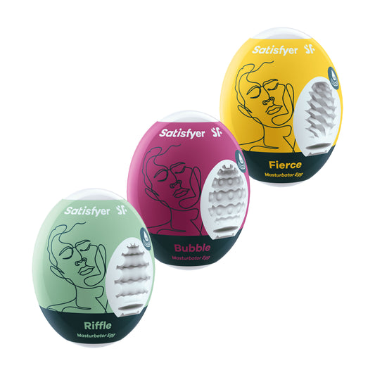3 Pc Set Masturbator Egg Riffle Bubble Fierce