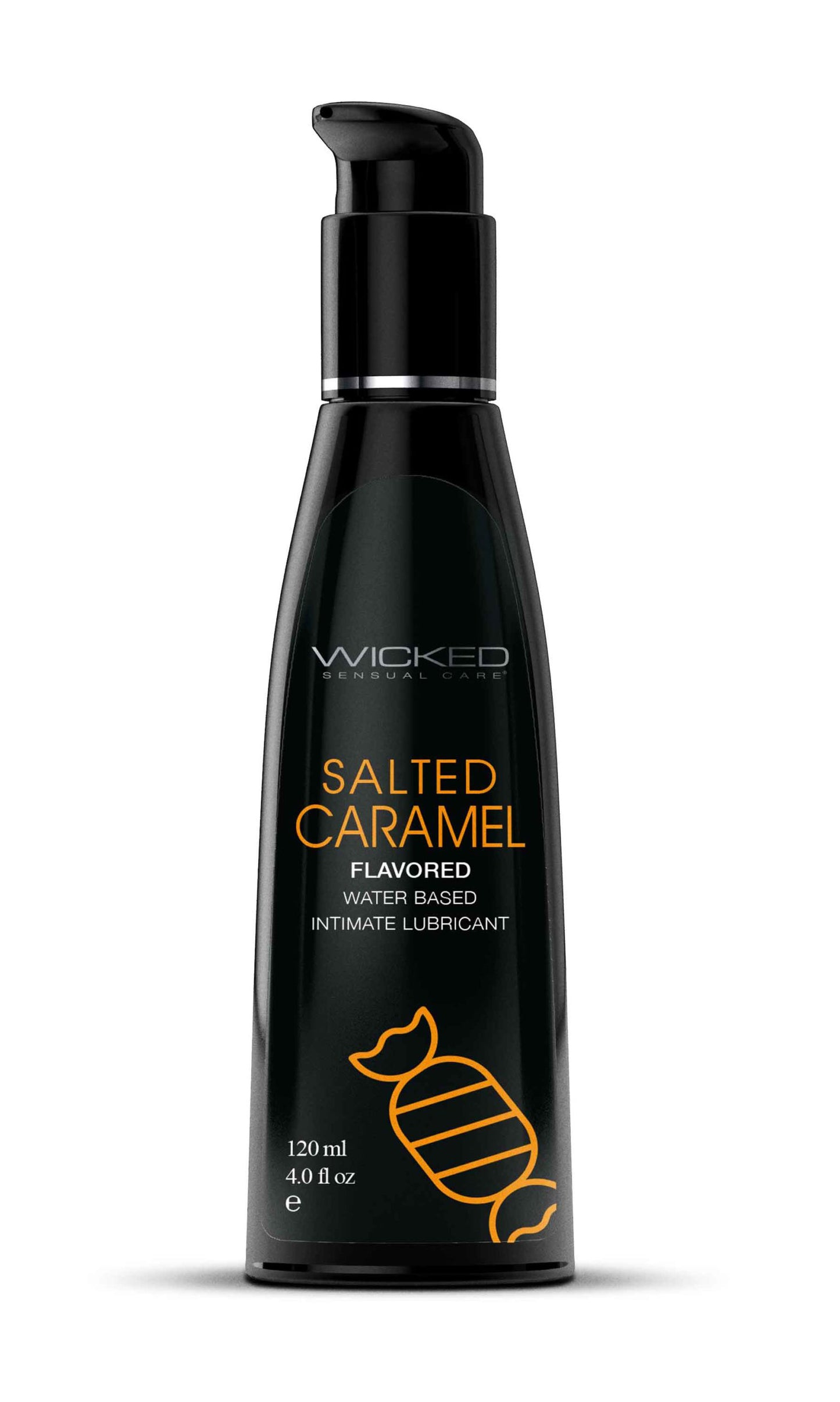 Aqua Salted Caramel Flavored Water Based Intimate Lubricant 4 Fl. Oz.