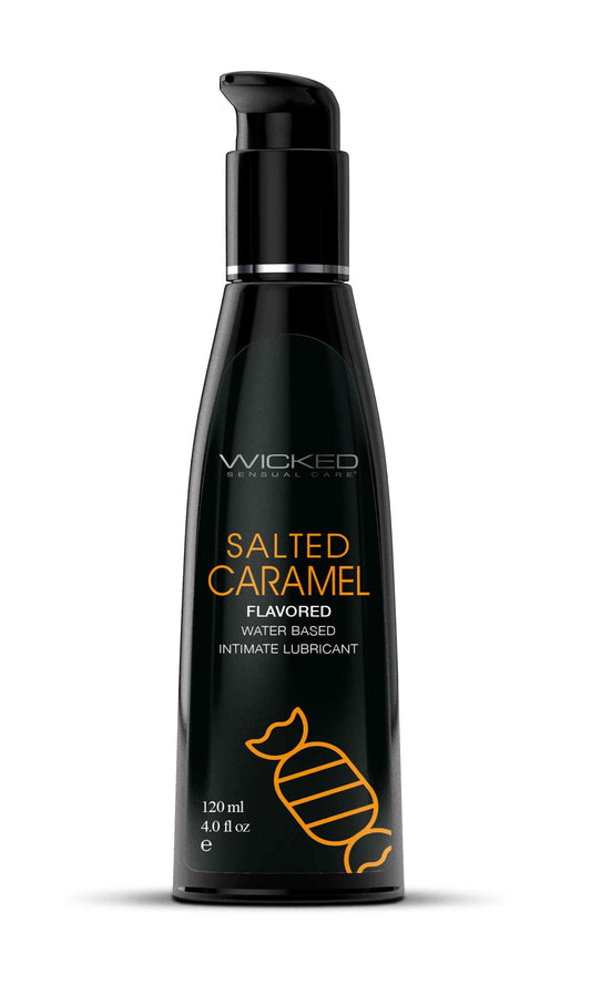Aqua Salted Caramel Flavored Water Based Intimate Lubricant 4 Fl. Oz.