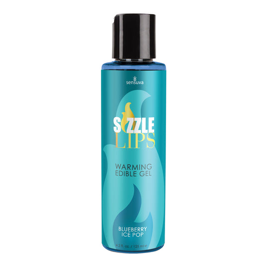 Sizzle Lips Blueberry Ice Pop Warming Gel 4.2 Fl Oz Bottle