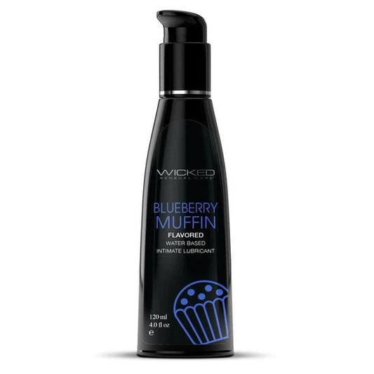 Aqua Blueberry Muffin Flavored Water Based Intimate Lubricant 4 Fl. Oz.
